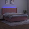 vidaXL Sommier &agrave; lattes de lit matelas et LED Rose 180x200 cm Velours