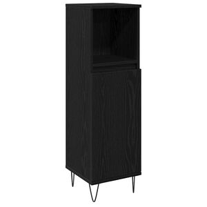 vidaXL Cabinet de salle de bain avec porte Ch&ecirc;ne noir 30 x 30 x 100 cm