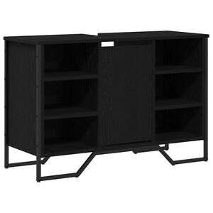 vidaXL Meuble de Lavabo de Salle de Bain Ch&ecirc;ne noir 91 x 35 x 60 cm