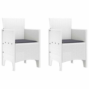 vidaXL Chaise de jardin 2 pcs Blanc 53 x 49 x 85 cm PP