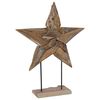 vidaXL &Eacute;toile de No&euml;l LED Marron 59,5 x 18 x 74 cm Bois de teck massif