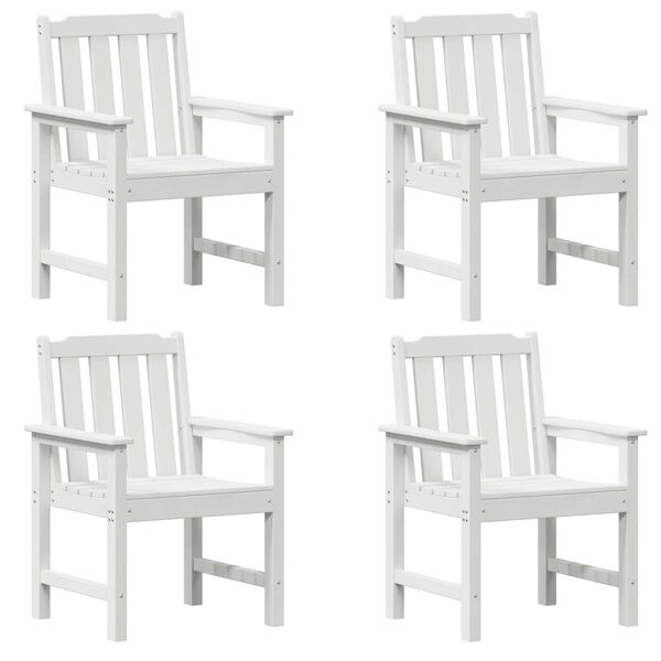 vidaXL Chaise de jardin 4 pcs Blanc 65,5 x 59 x 88 cm Poly&eacute;thyl&egrave;ne
