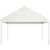 vidaXL Belv&eacute;d&egrave;re avec toit blanc 15,61x4,08x3,22 m poly&eacute;thyl&egrave;ne