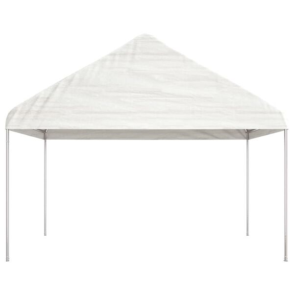 vidaXL Belv&eacute;d&egrave;re avec toit blanc 15,61x4,08x3,22 m poly&eacute;thyl&egrave;ne