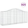 vidaXL Paniers &agrave; gabions arqu&eacute;s 25 pcs 200x30x80/100 cm Fer galvanis&eacute;
