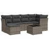 vidaXL Salon de jardin avec coussins 7 pcs gris r&eacute;sine tress&eacute;e