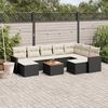 vidaXL Salon de jardin 10 pcs avec coussins noir r&eacute;sine tress&eacute;e
