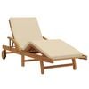 vidaXL Transat Beige 200 x 67 x 84 cm Bois d'Acacia Massif