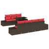 vidaXL Ensemble de Canap&eacute;s 8 pc 7-Nombre de places Marron et rouge
