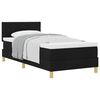 vidaXL Lit &agrave; ressorts avec coussin Noir 90 x 190 cm tissu