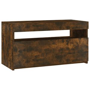 vidaXL Meuble TV avec lumi&egrave;res LED Ch&ecirc;ne fum&eacute; 75x35x40 cm