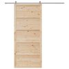 vidaXL Porte de Grange Naturel 100 x 208 cm Bois de pin massif
