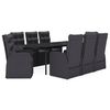 vidaXL Ensemble &agrave; manger de jardin avec coussins 9 pcs noir
