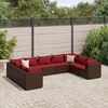 vidaXL Salon de jardin avec coussins 9 pcs marron r&eacute;sine tress&eacute;e