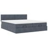vidaXL Cadre de lit ottoman avec matelas gris fonc&eacute; 200x200 cm velours