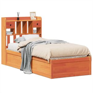 vidaXL Cadre de lit sans matelas cire marron 75x190 cm bois pin massif