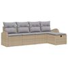 vidaXL Ensemble de canap&eacute; de jardin 5 pc Beige polyrotin