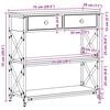 vidaXL Table Console avec tiroir Chêne noir 75 x 28 x 75 cm