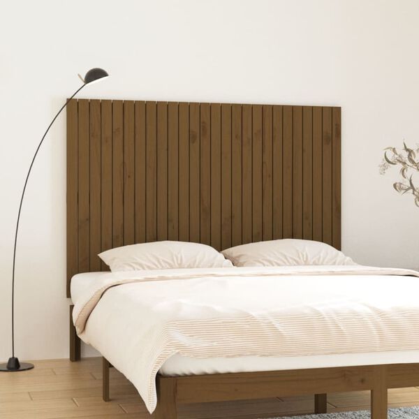 vidaXL T&ecirc;te de lit murale Marron miel 166x3x110 cm Bois massif de pin