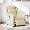 vidaXL Fauteuil inclinable de massage électrique crème tissu