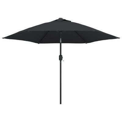vidaXL Parasol d'extérieur avec poteau en métal 300 cm Noir