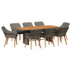 vidaXL Ensemble de salle &agrave; manger pour jardin 9 pc Gris polyrotin