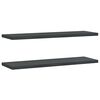 vidaXL &Eacute;tag&egrave;res murales 2 pcs 100x30x3 cm noir acier inoxydable