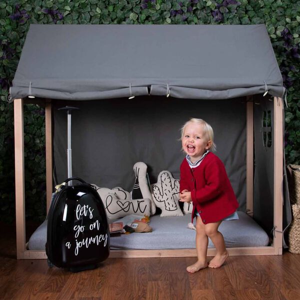 CHILDHOME Housse de cadre de lit maison 150x80x140 cm Anthracite