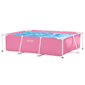 INTEX Piscine hors-sol avec cadre en m&eacute;tal Rose 220 x 150 x 60 cm