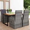 vidaXL Ensemble &agrave; manger de jardin 5 pcs gris