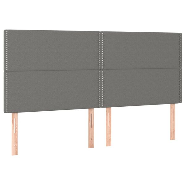 vidaXL T&ecirc;te de lit &agrave; LED Gris fonc&eacute; 160x5x118/128 cm Tissu