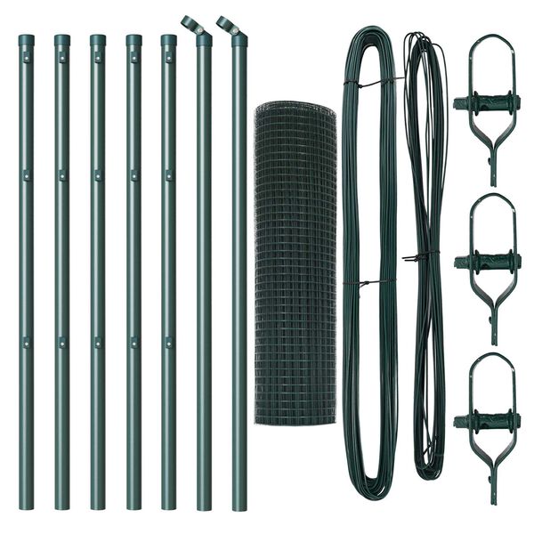 vidaXL Poteau de cl&ocirc;ture. Vert 10 x 0,6 m (maillage de 19 x 19 mm)