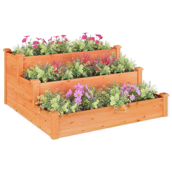 vidaXL Lit surélevé de jardin marron 120x120x56cm bois massif de sapin