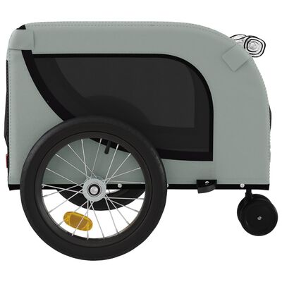 vidaXL Remorque de vélo pour animaux de compagnie gris et noir