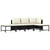 vidaXL Salon de jardin 5 pcs avec coussins Noir R&eacute;sine tress&eacute;e