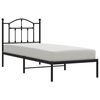 vidaXL Cadre de lit m&eacute;tal sans matelas avec t&ecirc;te de lit noir 90x190 cm