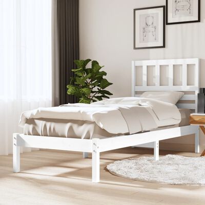 vidaXL Cadre de lit sans matelas blanc bois de pin massif 90x200 cm