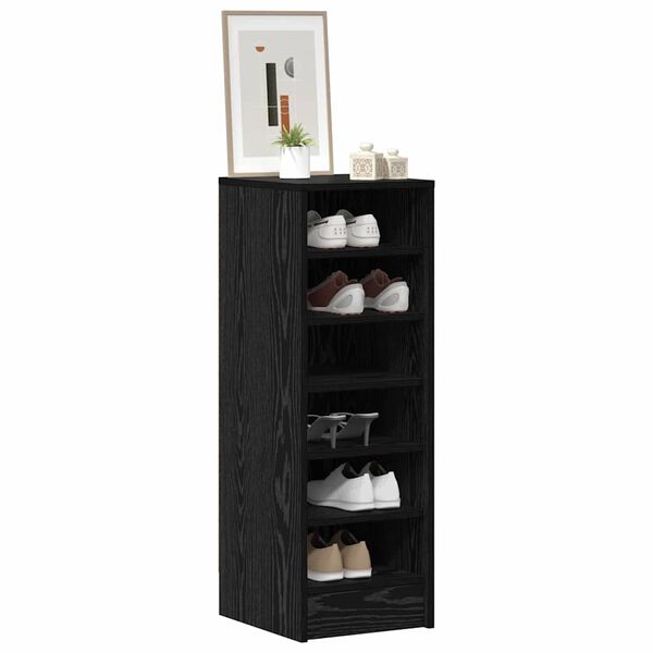 vidaXL Cabinet &agrave; chaussures avec &eacute;tag&egrave;re Ch&ecirc;ne noir 32 x 35 x 90 cm
