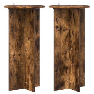 vidaXL Support de Plante 2 pi&egrave;ces Ch&ecirc;ne fum&eacute; 40 x 40 x 80 cm