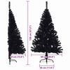vidaXL Sapin de Noël artificiel pré-éclairé Noir 120 cm PVC