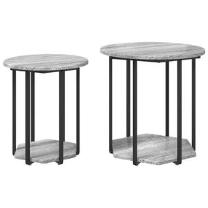 vidaXL Ensemble de tables d'appoint 2 pc Gris 50 x 50 x 50,5 cm
