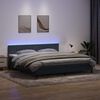 vidaXL Sommier &agrave; lattes de lit et matelas et LED gris fonc&eacute; 200x220cm velours