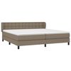 vidaXL Sommier &agrave; lattes de lit avec matelas Taupe 200x200 cm Tissu
