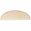 vidaXL Tapis d'escalier 15 pièces 65 x 21 x 4 cm Crème Demi-rond Grand