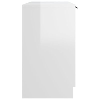 vidaXL Armoire de salle de bain Blanc brillant 64,5x33,5x59 cm