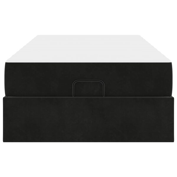 vidaXL Cadre de lit avec matelas avec matelas 2 pcs Noir Velours