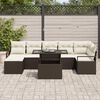 vidaXL Ensemble de canap&eacute; de jardin 8 pcs Marron Poly rotin