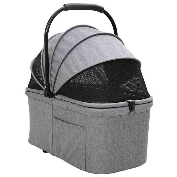 vidaXL Poussette Pliante pour Animaux Réglable Gris 78 x 54 x 101 cm