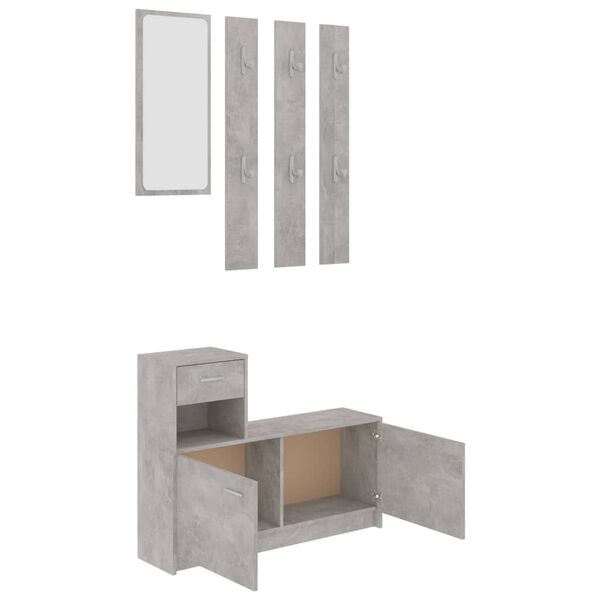 vidaXL Unit&eacute; de couloir Gris b&eacute;ton 100x25x76,5 cm Agglom&eacute;r&eacute;