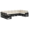 vidaXL Ensemble de canap&eacute; de jardin 10 pcs Noir et blanc cr&egrave;me